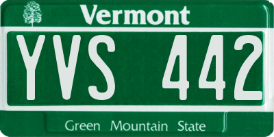 VT license plate YVS442