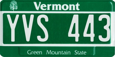 VT license plate YVS443