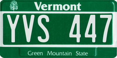 VT license plate YVS447