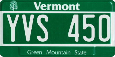 VT license plate YVS450