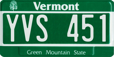 VT license plate YVS451