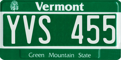 VT license plate YVS455