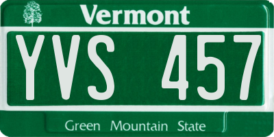 VT license plate YVS457