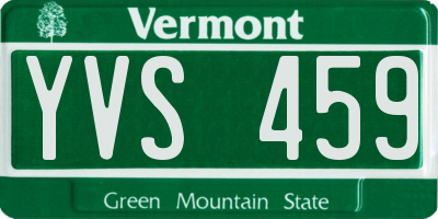 VT license plate YVS459