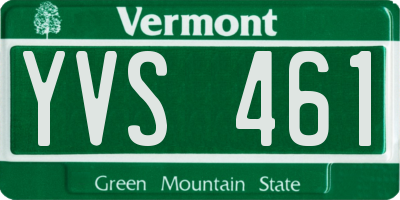 VT license plate YVS461