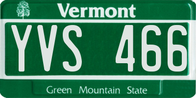 VT license plate YVS466