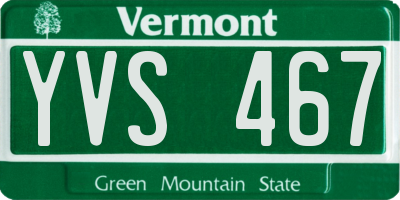 VT license plate YVS467
