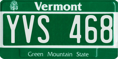 VT license plate YVS468