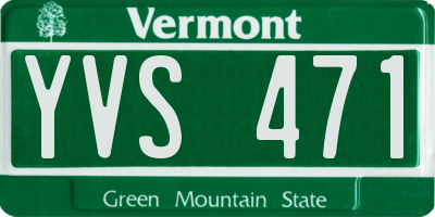 VT license plate YVS471