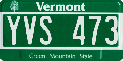 VT license plate YVS473