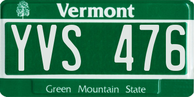 VT license plate YVS476