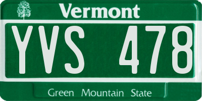 VT license plate YVS478