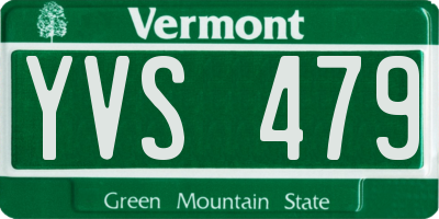 VT license plate YVS479