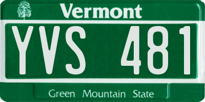 VT license plate YVS481