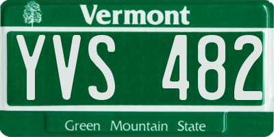 VT license plate YVS482