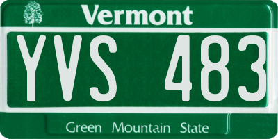 VT license plate YVS483
