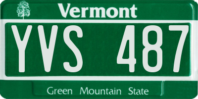 VT license plate YVS487