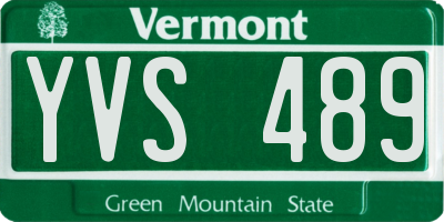 VT license plate YVS489