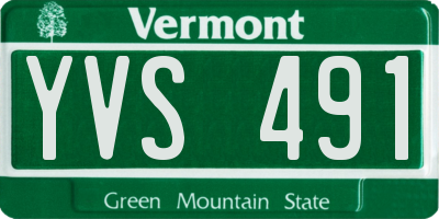 VT license plate YVS491