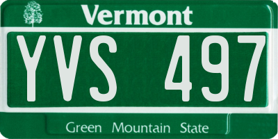 VT license plate YVS497