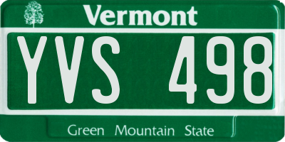 VT license plate YVS498