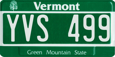 VT license plate YVS499