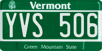 VT license plate YVS506