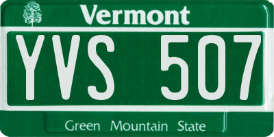 VT license plate YVS507