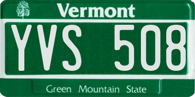 VT license plate YVS508