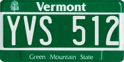VT license plate YVS512