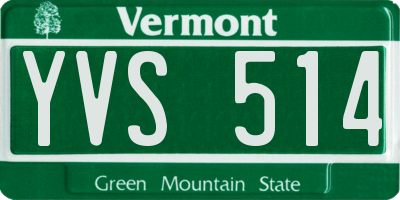 VT license plate YVS514