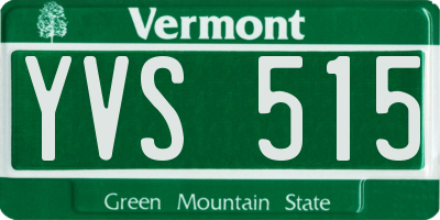VT license plate YVS515