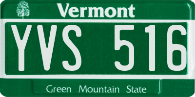 VT license plate YVS516