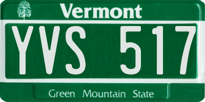 VT license plate YVS517
