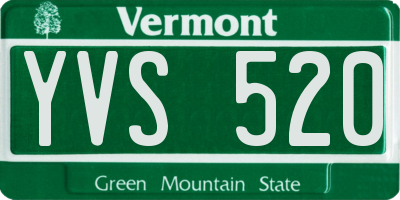 VT license plate YVS520
