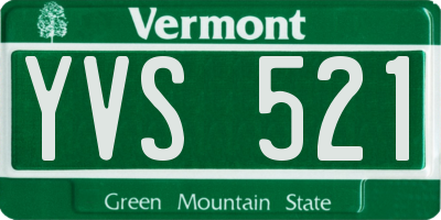 VT license plate YVS521