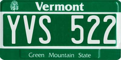 VT license plate YVS522