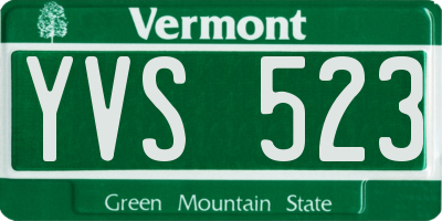 VT license plate YVS523