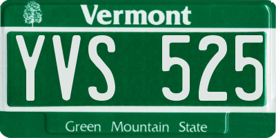 VT license plate YVS525