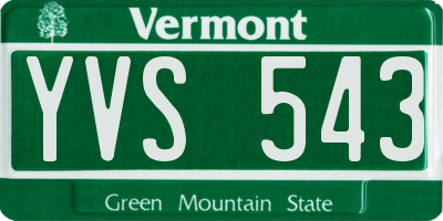 VT license plate YVS543