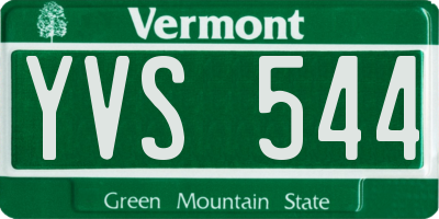 VT license plate YVS544
