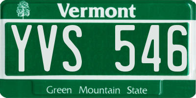 VT license plate YVS546