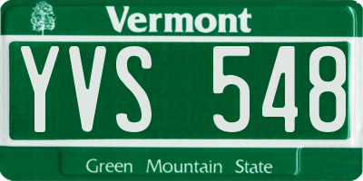 VT license plate YVS548