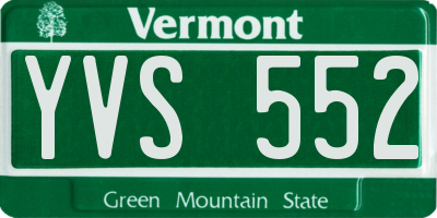VT license plate YVS552