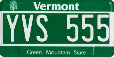 VT license plate YVS555