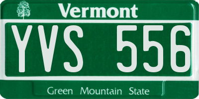 VT license plate YVS556