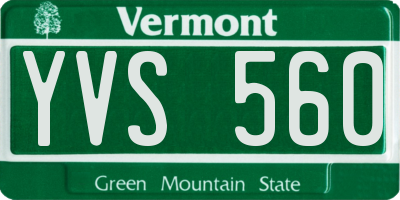 VT license plate YVS560