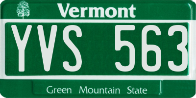 VT license plate YVS563