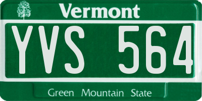 VT license plate YVS564