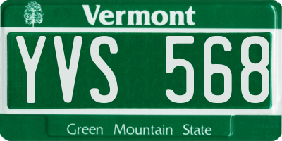 VT license plate YVS568